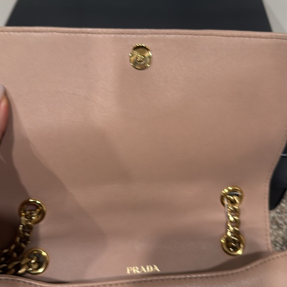 Prada beige Napa Gaugre Crossbody gold hardware comes in full kit box dust bag - Picture 5 of 7